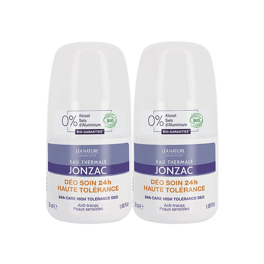 Eau thermale Jonzac Hypoallergenic Organic Anti Perspirant 24 Hr Roll-On Sensitive skin 2x 50ml (1.69fl oz)