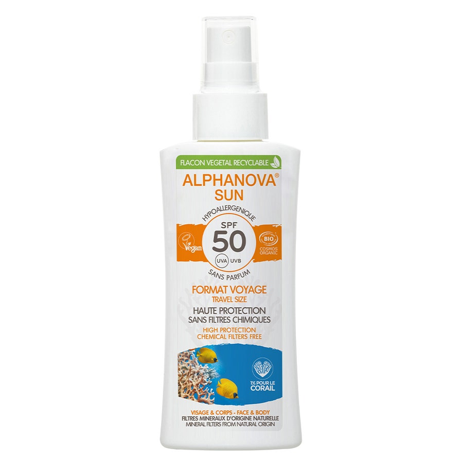 Alphanova Organic Sun Spray SPF50 Travel Size 90g (3,17oz)