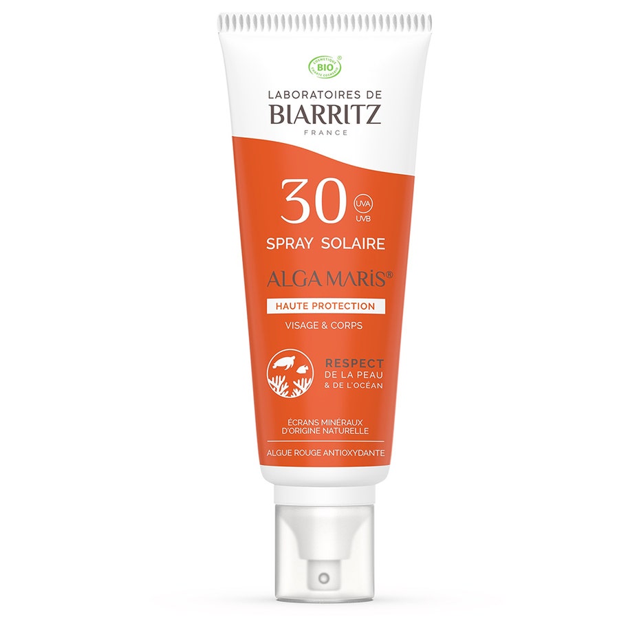 Laboratoires De Biarritz Sun care Algamaris Organic Sun Spray Spf30 Haute Protection Naturelle Tous Types de Peaux 100ml (3,38fl oz)