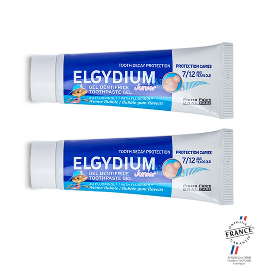 Elgydium Fluorinol Junior Bubblegum toothpaste age 7-12 2x50ml (1.69fl oz)