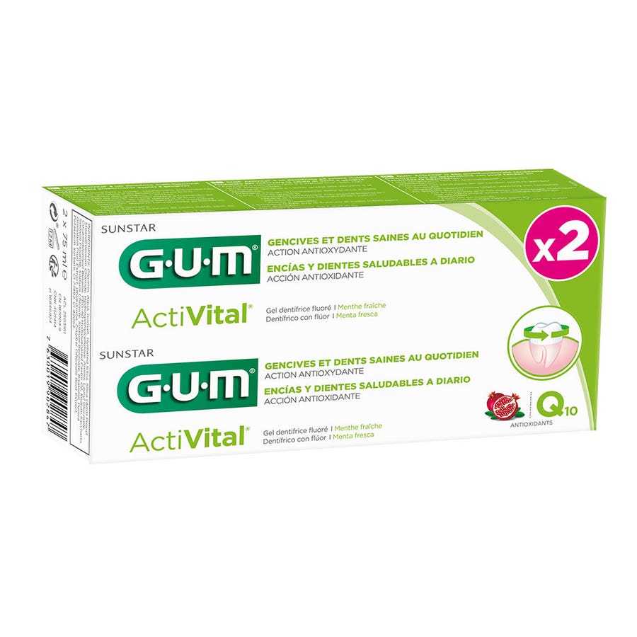 Gum ActiVital Activital Q10 Multi Action Toothpaste 75ml x2 (2.53fl oz x2)