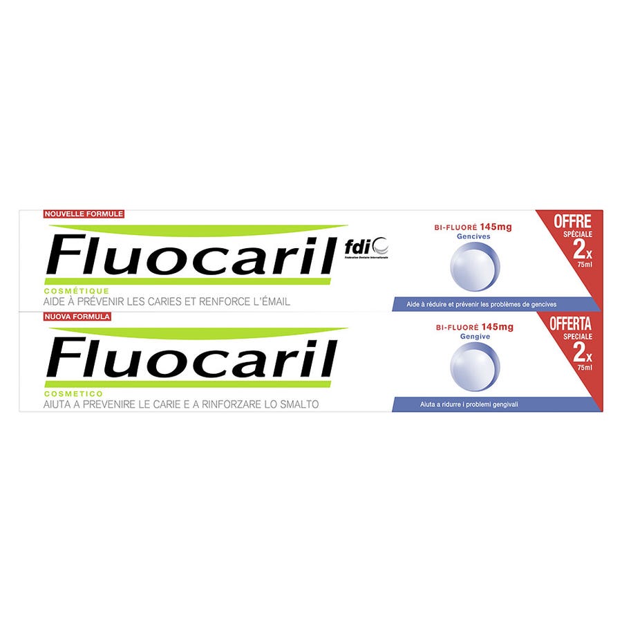 Fluocaril Mint Toothpaste 75ml x2 (2.53fl oz x2)