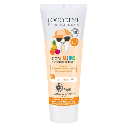 Logona Toothpaste Gel Cool Kids Tutti Frutti fluor 50ml (1.69fl oz)