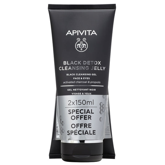 Face and Eyes Black Cleansing Gel 2x150ml Apivita