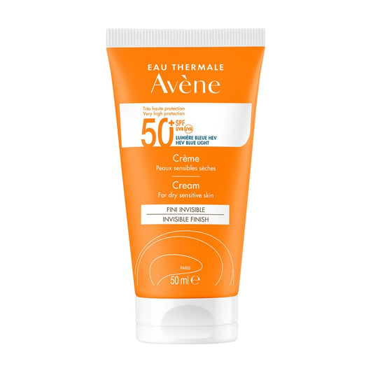 Cream SPF 50+ UVB UVA Blue Light HEV 50ml Solaire Peaux sensibles sèches Avène