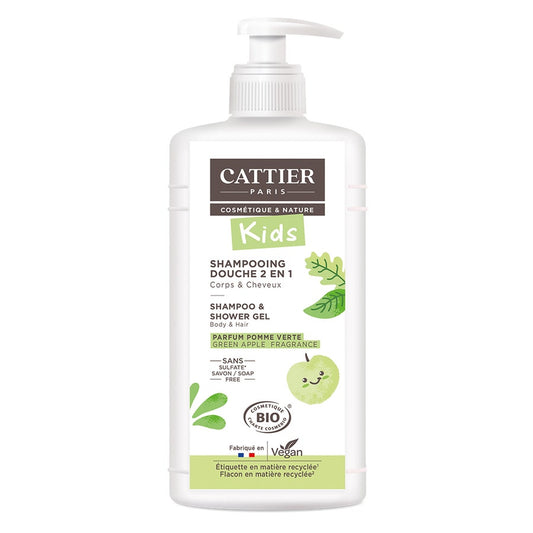 Cattier Shower Gel Detangling Shampoo 2-in-1 500ml Green Apple Fragrance Cattier