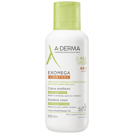 Anti Scratching Emollient Cream 400ml Exomega Control Dry skin prone to atopic eczema A-Derma