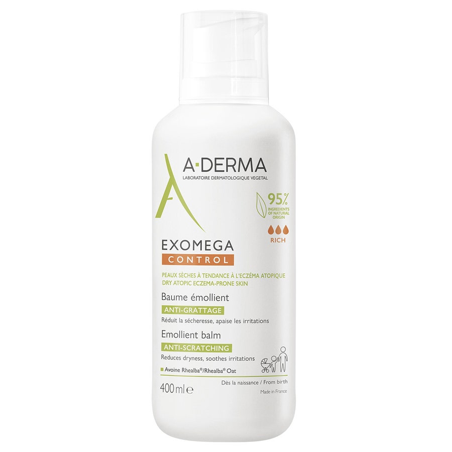 A-derma Exomega Control Anti Scratching Emollient Balm 400ml Exomega Control Peaux Sèches A Tendance A L'Eczéma Atopique A-Derma