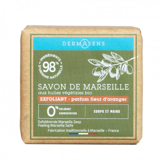 Savon de Marseille Solide Exfoliant Fleur d'Oranger 100G Dermasens