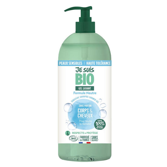 Perfumes Free Shower Gel Bioes 1L Body and Hair Sensitive Skin Je suis Bio