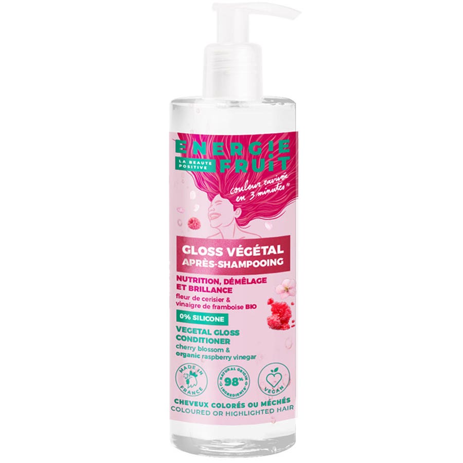 Organic Plant Gloss After Shampoo Cherry Blossom & Raspberry Vinegar 300ml Coloured or streaked hair Energie Fruit