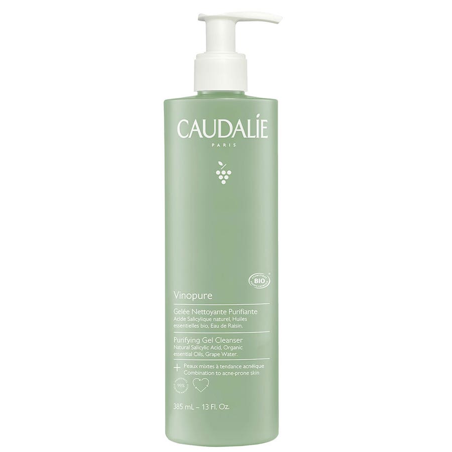 Purifying Gel Cleanser Combination To Oily Skins Bio 385ml Vinopure Caudalie