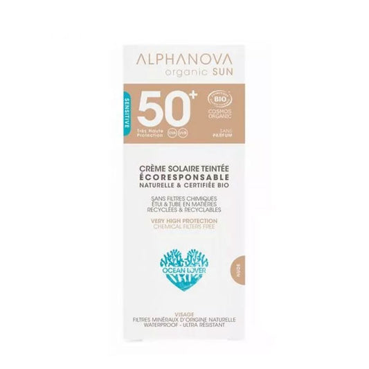 Organic Light Tinted SPF50 Cream 50g Organic Sun Peaux Sensibles et Réactives Alphanova