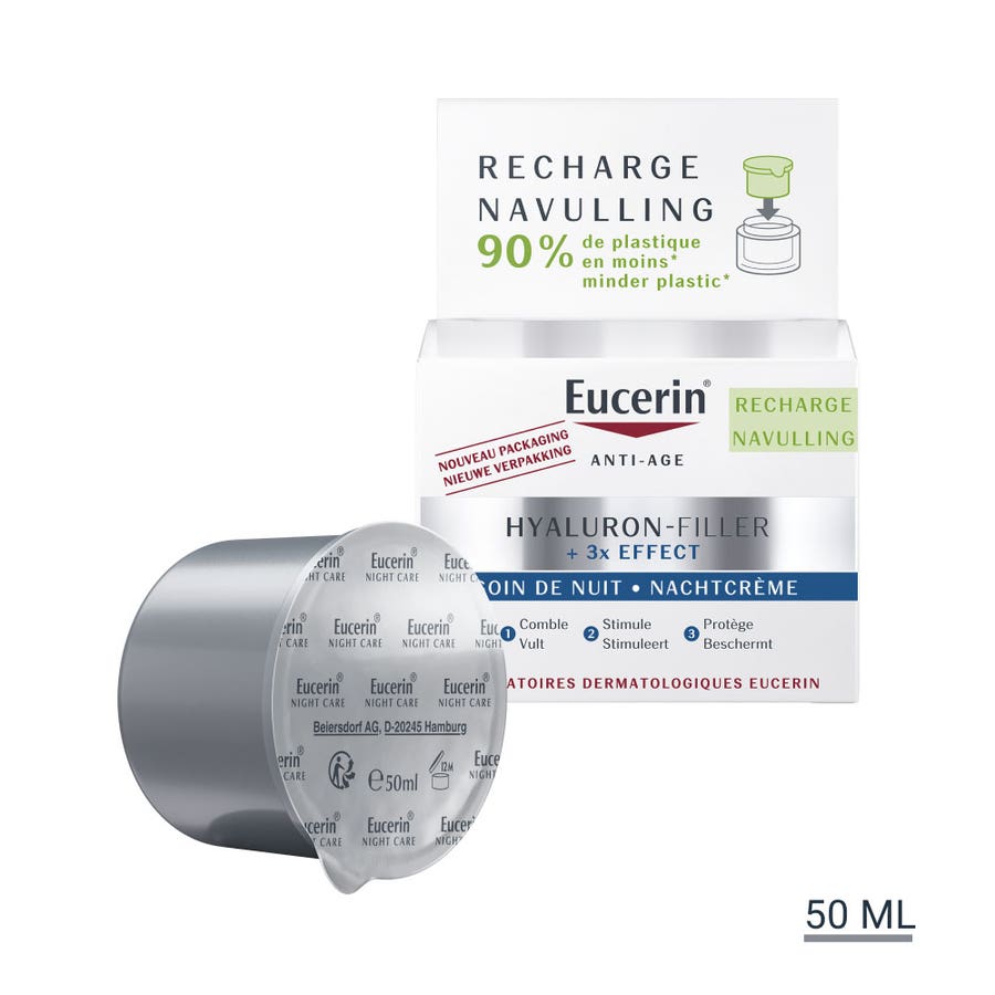 Recharge Soin De Nuit 50ml Hyaluron-Filler + 3x Effect + 3x Effect Eucerin