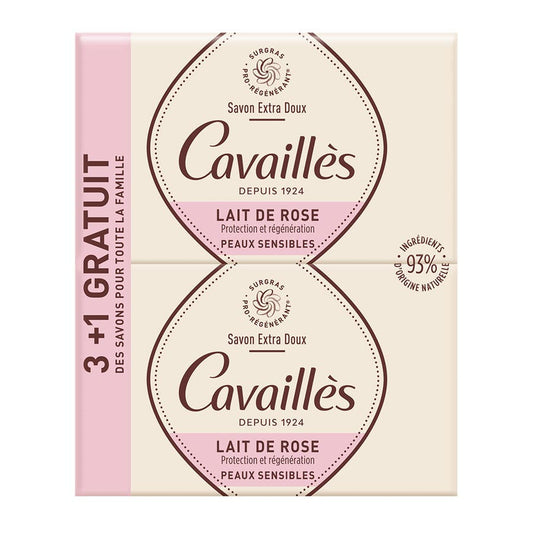 Rogé Cavaillès Rose Milk Soap 250g x4 (8.81oz x4)