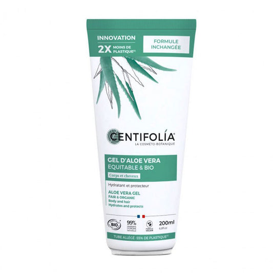 Hydratant et Protecteur 200ml Gel d'Aloe Vera Tous Types de Peaux Corps et Cheveux Centifolia