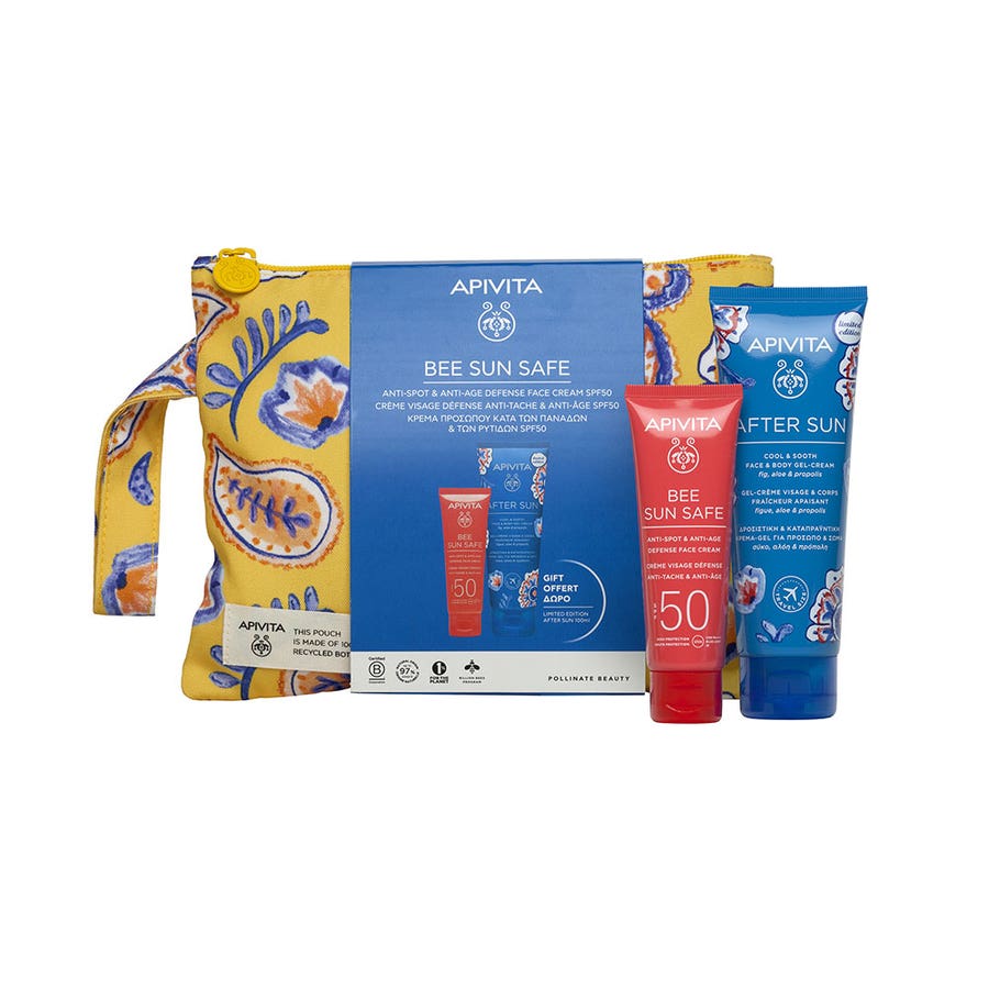 Apivita Bee Sun Safe Suncare Kit 250ml Bee Sun Safe Gel Creme Defense SPF50 + Gel Creme Fraicheur Apivita?Suncare Kit Gel Creme Defense SPF50 + Gel Creme Fraicheur Apaisant 250ml