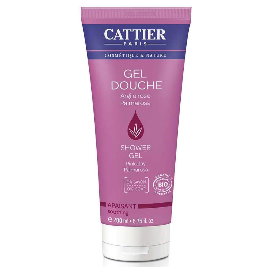 Cattier Shower Gel Palmarosa Pink Clay 200ml (6.76fl oz)