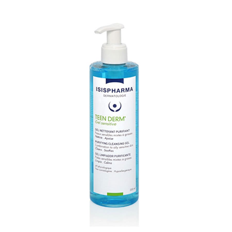 Purifying Cleansing Gel Sensitive Skin Combination Oily Skin 250ml Teen Derm Isispharma