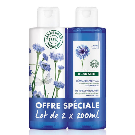 Eye Makeup Remover Cornflower Ritual 2x200ml Bleuet Klorane