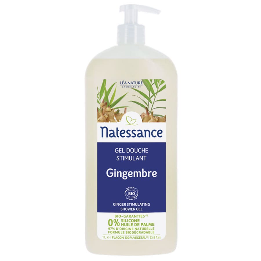 Stimulating Ginger Shower Gel 1l Natessance