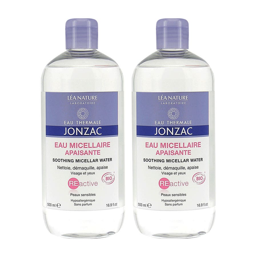 Organic Micellar Soothing Water Sensitive Skins 2x500ml Eau thermale Jonzac