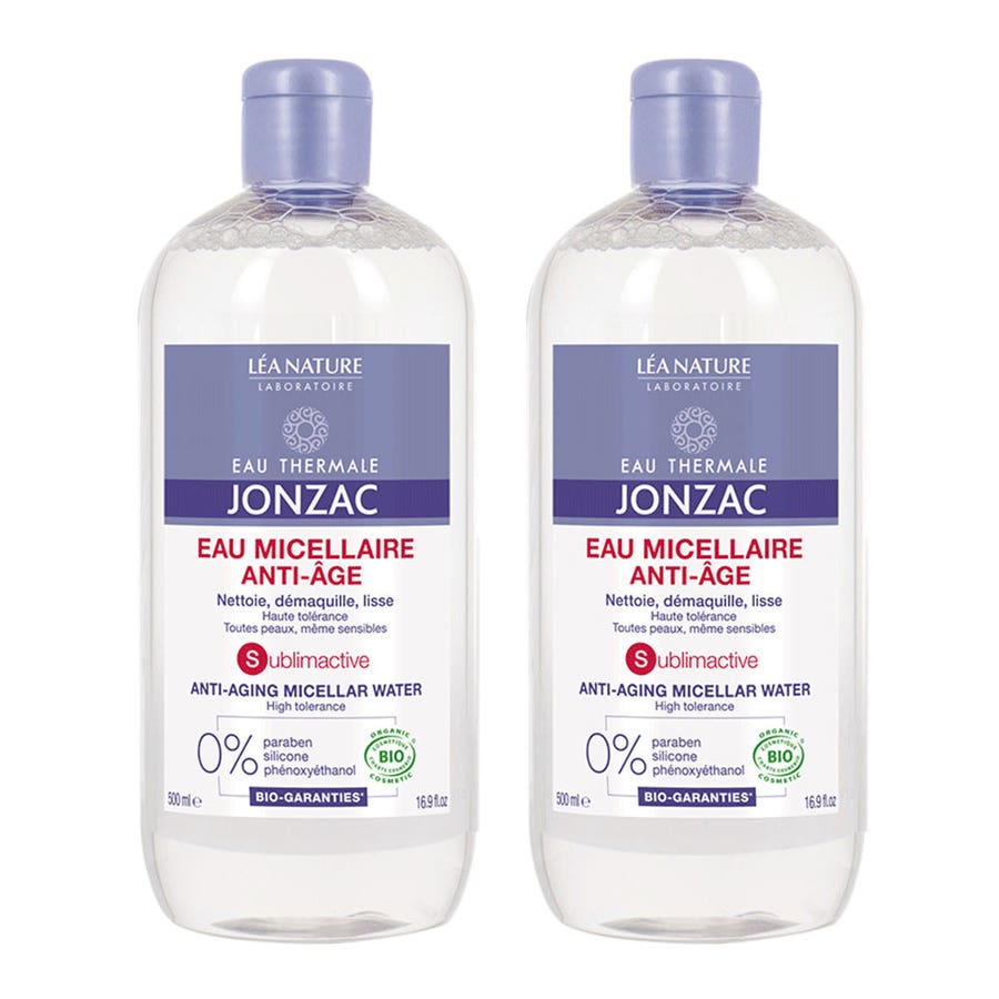 Organic Sublimactive Anti-Aging Micellar Water 2x500ml Eau thermale Jonzac