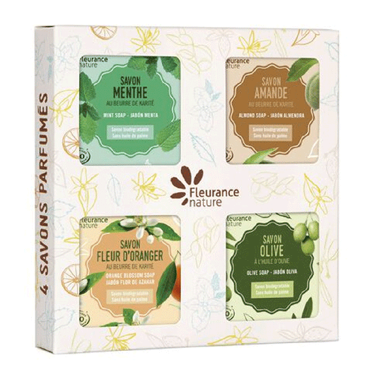 Giftboxes of 4 Perfumes Soaps 4x100g Fleurance Nature