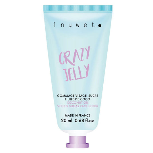 Travel Size Crazy Jelly Natural Sugar Scrubs Face 20ml Turquoise with Monoï Perfumes Inuwet