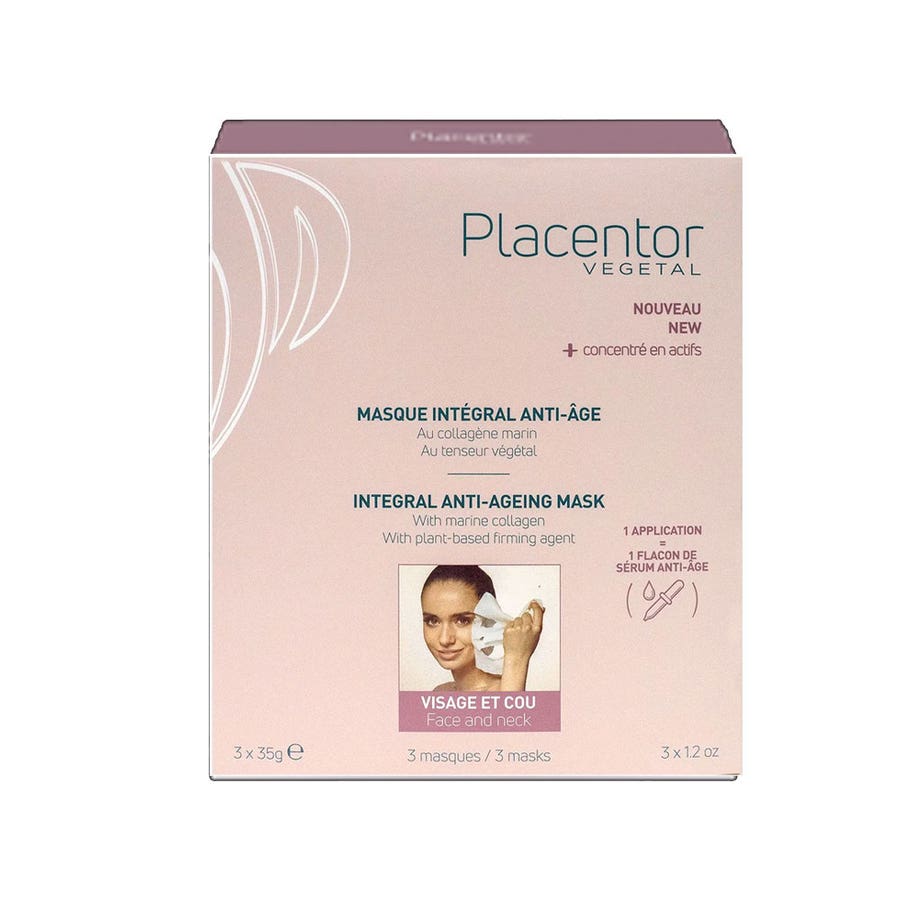 Integral Anti-ageing Mask Face & Neck 3 Sachets 3x35g Placentor Végétal