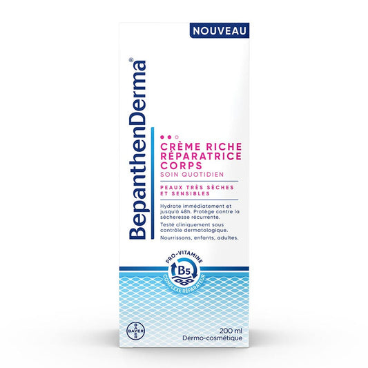 Derma Rich Repairing Body Cream Tube 200ml Derma Peaux Très Sèches et Sensibles Bepanthen