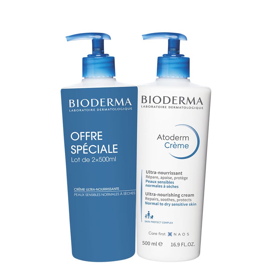 Ultra-nourishing body cream 2x500ml Atoderm Ultra-nourrissant Peaux sensibles normales à sèches Bioderma